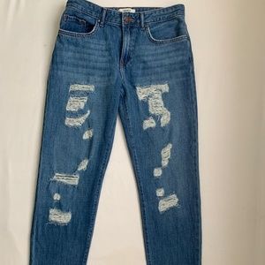 Distressed Blue Jeans